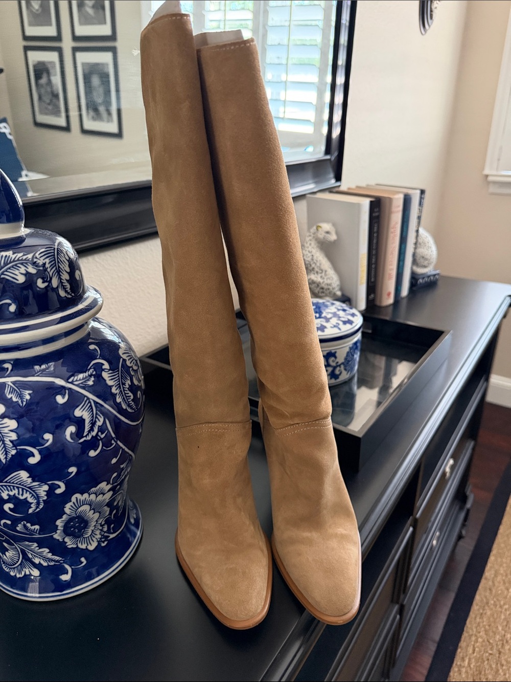 Classic Tan Suede Knee-High Boots